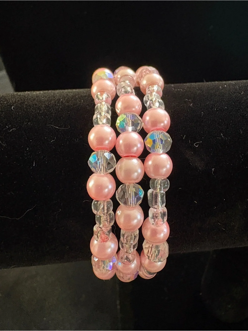 Pink Pearl & Crystal Bracelet